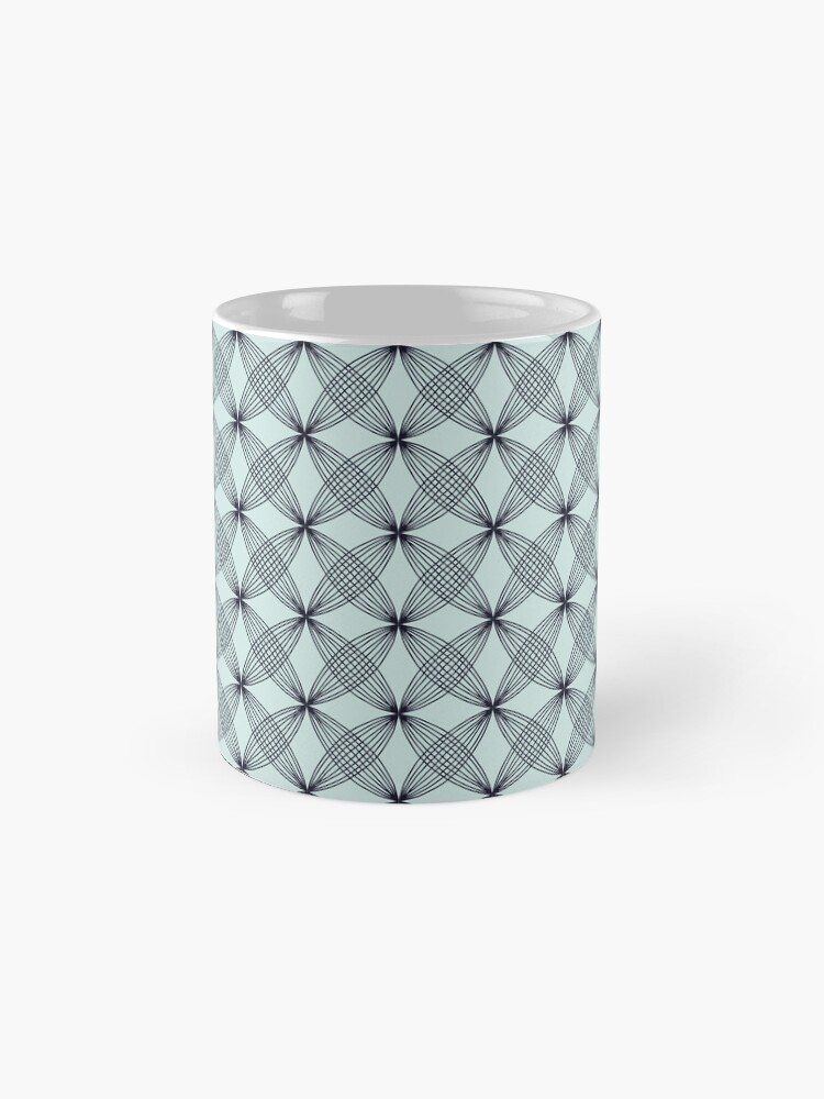 Thumbnail 4 von 6, Kaffeebecher, Geometrie Tasse türkis dunkelblau designt und verkauft von lafortissima.