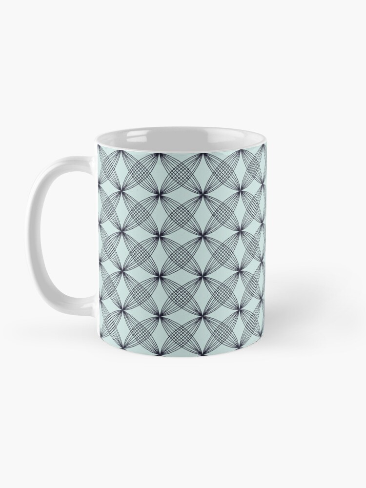 Thumbnail 3 von 6, Kaffeebecher, Geometrie Tasse türkis dunkelblau designt und verkauft von lafortissima.