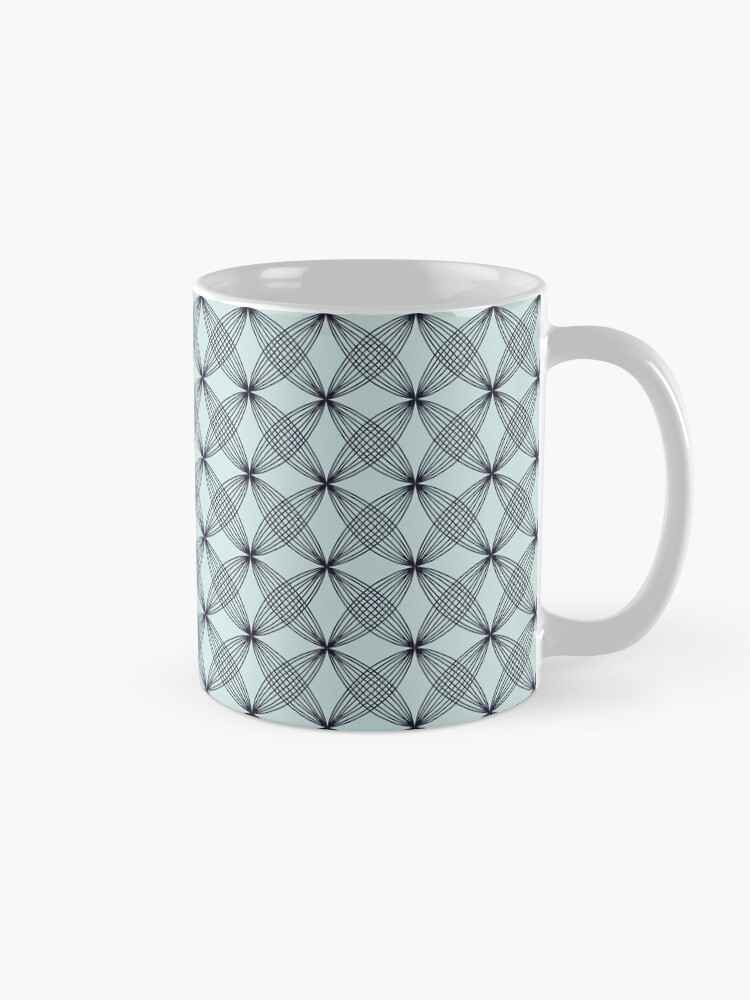 Thumbnail 5 von 6, Kaffeebecher, Geometrie Tasse türkis dunkelblau designt und verkauft von lafortissima.
