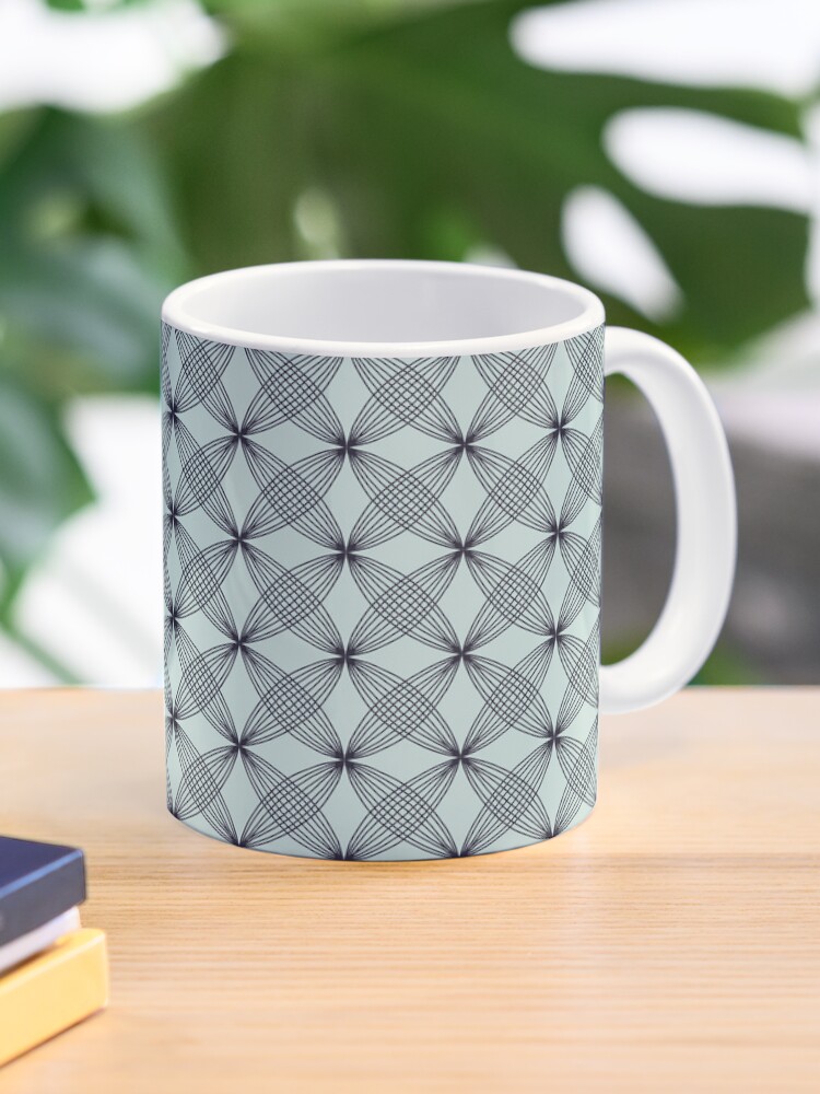 Thumbnail 1 von 6, Kaffeebecher, Geometrie Tasse türkis dunkelblau designt und verkauft von lafortissima.