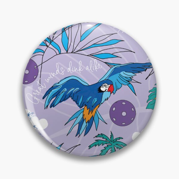 Item preview, Periwinkle pickleball with tropical birds designed and sold by EvieWoj.