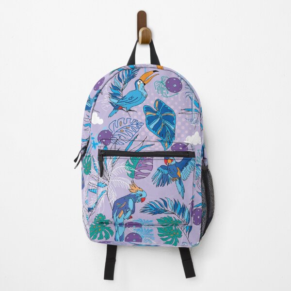 Item preview, Periwinkle pickleball with tropical birds designed and sold by EvieWoj.