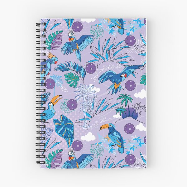 Item preview, Periwinkle pickleball with tropical birds designed and sold by EvieWoj.