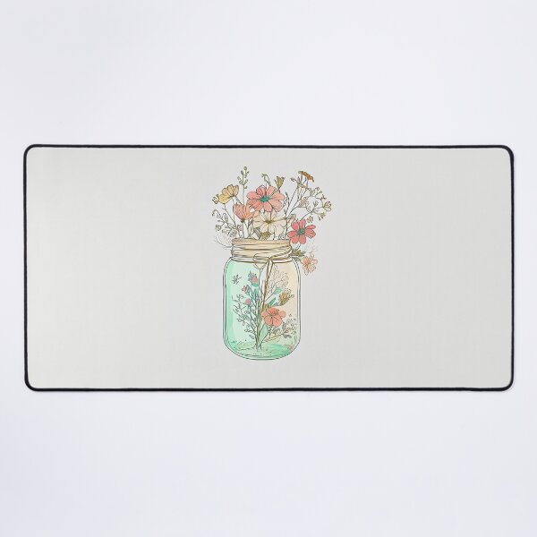 Item preview, mason jar with flowers designed and sold by Rosiere Donahue ⭐️ ⭐️ ⭐️ ⭐️ ⭐️.