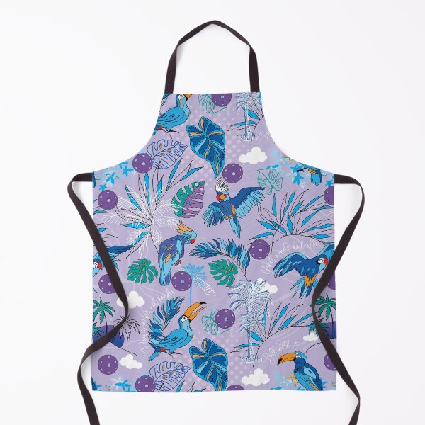 Item preview, Periwinkle pickleball with tropical birds designed and sold by EvieWoj.