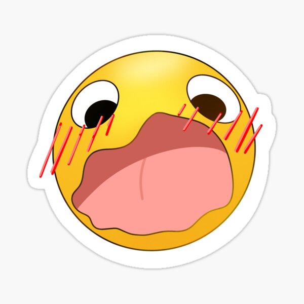 Cursed Emoji Sticker Blushing Sticker for Sale by aliinanadeem