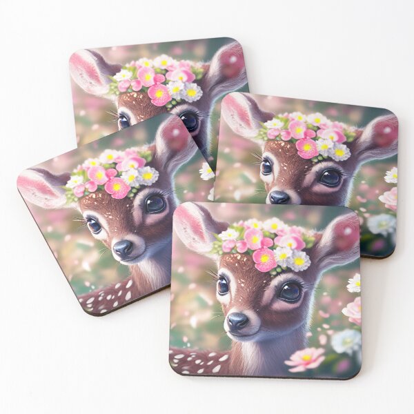 Item preview, Flowery Deer Fawn Surrounded by Flowers designed and sold by Expressive Vision.
