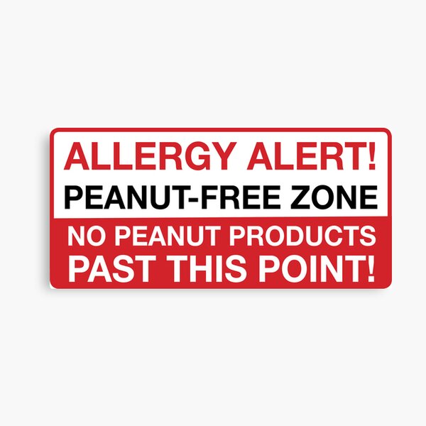 Allergy Alert Sign - Peanut Free Zone Canvas Print