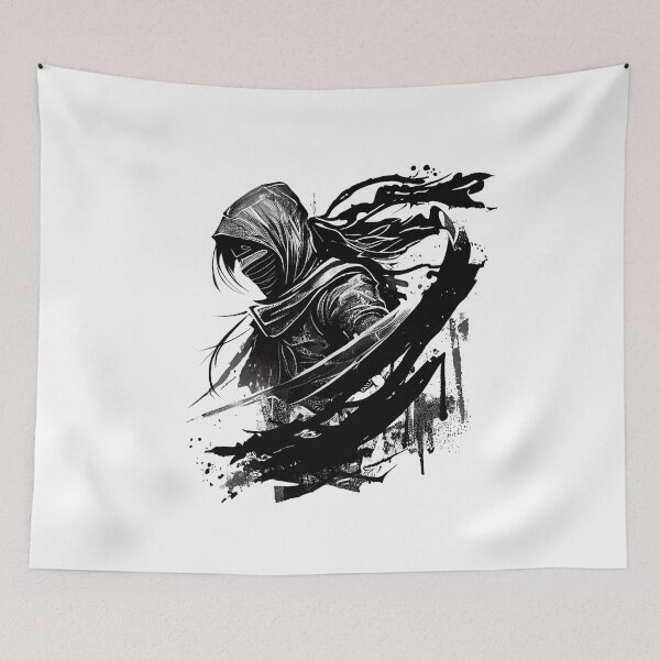 Item preview, Ninja Warrior in Black Ink designed and sold by ShadowAndSlate.