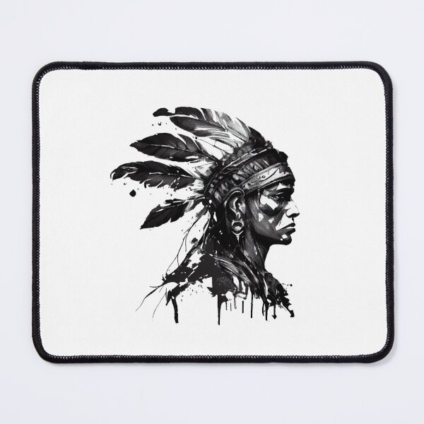 Item preview, Aztec Warrior in Black Ink designed and sold by ShadowAndSlate.