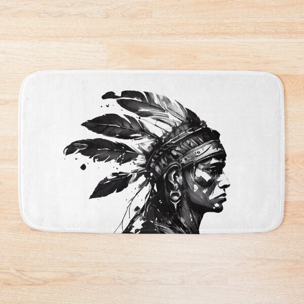 Item preview, Aztec Warrior in Black Ink designed and sold by ShadowAndSlate.