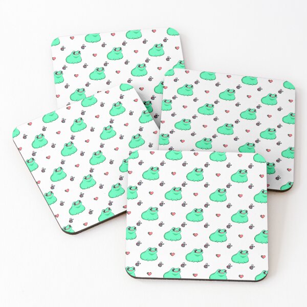Item preview, Frog, Heart, and Fly Repeating Print designed and sold by Creepy-Cutesie.