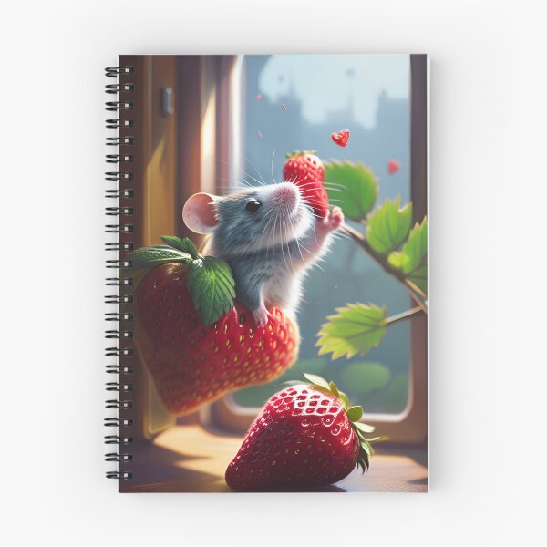 Item preview, Cute mouse eating a strawberry designed and sold by Beatrix Lillystone.