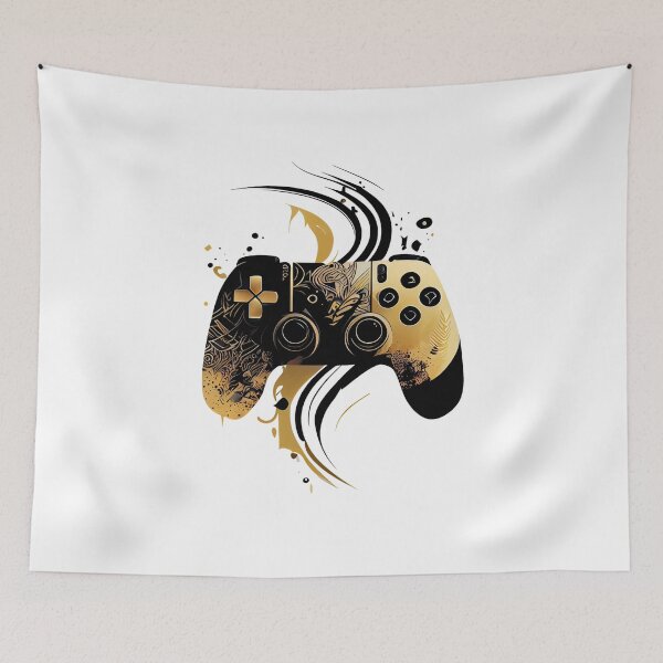 Item preview, Black and Gold Game Controller designed and sold by ShadowAndSlate.