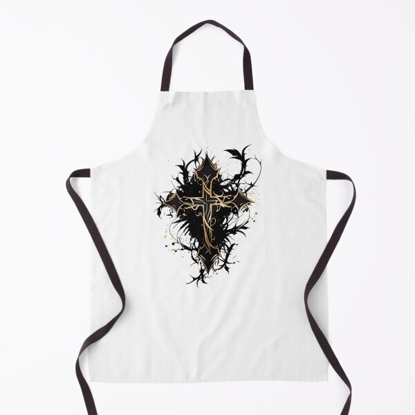 Item preview, Tribal Dark Gothic Cross with Gold Highlights designed and sold by ShadowAndSlate.