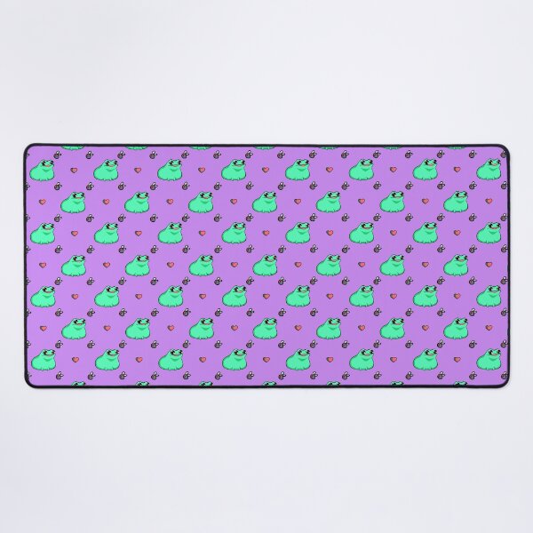 Item preview, Frog, Heart, and Fly Repeating Print (In Purple) designed and sold by Creepy-Cutesie.