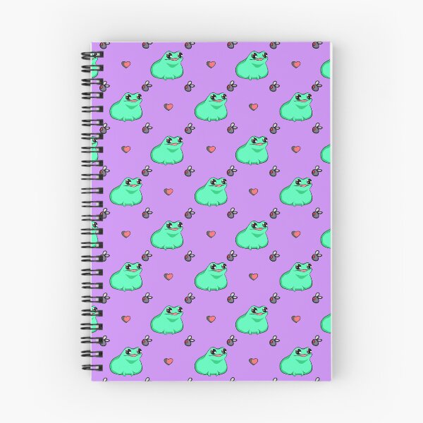 Item preview, Frog, Heart, and Fly Repeating Print (In Purple) designed and sold by Creepy-Cutesie.