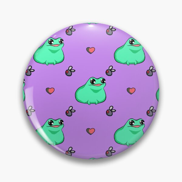 Item preview, Frog, Heart, and Fly Repeating Print (In Purple) designed and sold by Creepy-Cutesie.