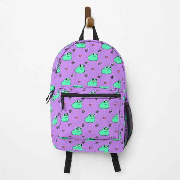 Item preview, Frog, Heart, and Fly Repeating Print (In Purple) designed and sold by Creepy-Cutesie.