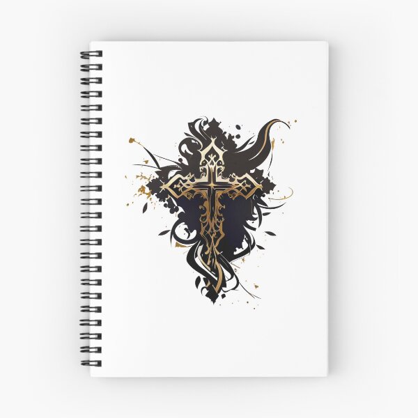 Item preview, Tribal Dark Gothic Gold Cross with Black Ink Background designed and sold by ShadowAndSlate.