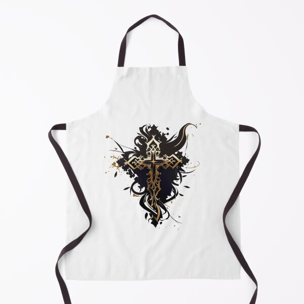Item preview, Tribal Dark Gothic Gold Cross with Black Ink Background designed and sold by ShadowAndSlate.