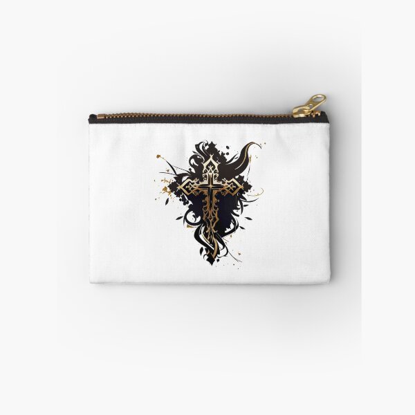Item preview, Tribal Dark Gothic Gold Cross with Black Ink Background designed and sold by ShadowAndSlate.