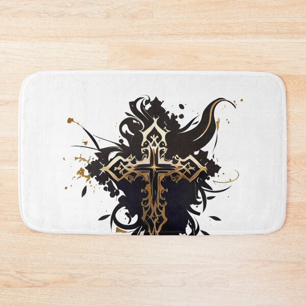 Item preview, Tribal Dark Gothic Gold Cross with Black Ink Background designed and sold by ShadowAndSlate.