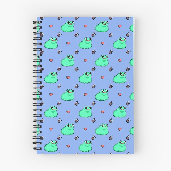 Item preview, Frog, Heart, and Fly Repeating Print (In Blue) designed and sold by Creepy-Cutesie.
