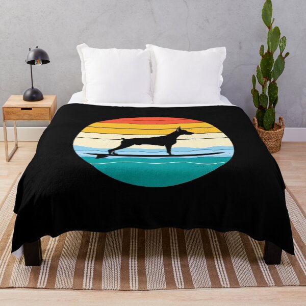 Item preview, Dobermann Owner Dog Surfing Sea Waves designed and sold by CuteDesigns1.