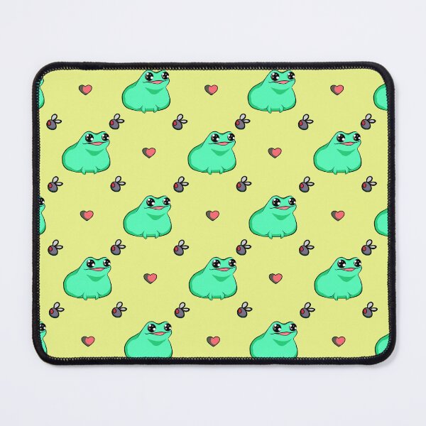 Item preview, Frog, Heart, and Fly Repeating Print (In Yellow) designed and sold by Creepy-Cutesie.