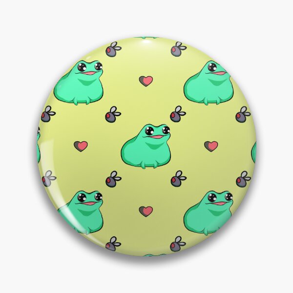 Item preview, Frog, Heart, and Fly Repeating Print (In Yellow) designed and sold by Creepy-Cutesie.