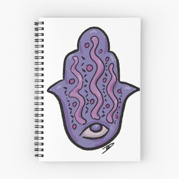 Artikelvorschau, Lila Hamsa-Illustration entworfen und verkauft von jodeckdoodles.