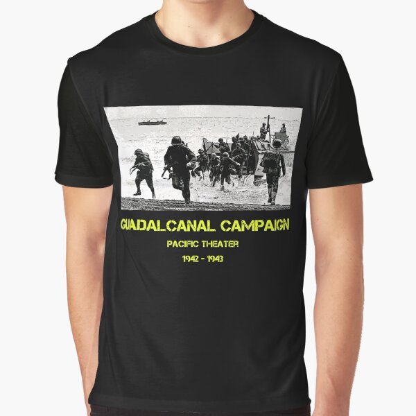 Vista previa del artículo con la obra «Campaña de Guadalcanal WW2», diseñado y vendido por ZuluHistoryTees.