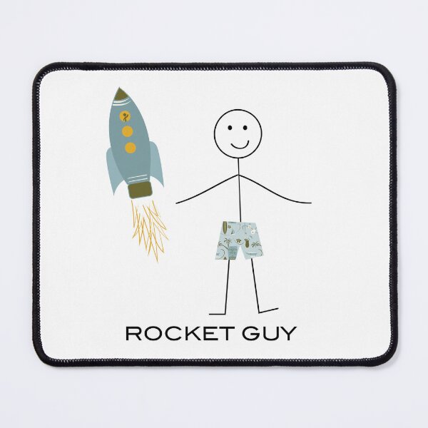 Item preview, Funny Mens Rocket Guy Stick Figure Illustration designed and sold by whyitsme.