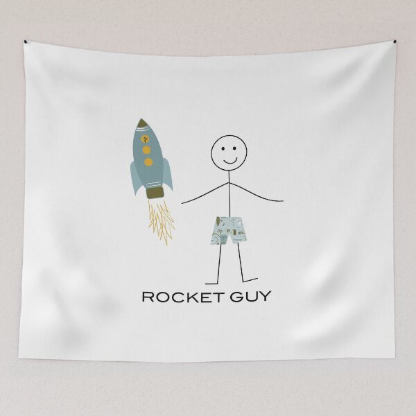 Item preview, Funny Mens Rocket Guy Stick Figure Illustration designed and sold by whyitsme.