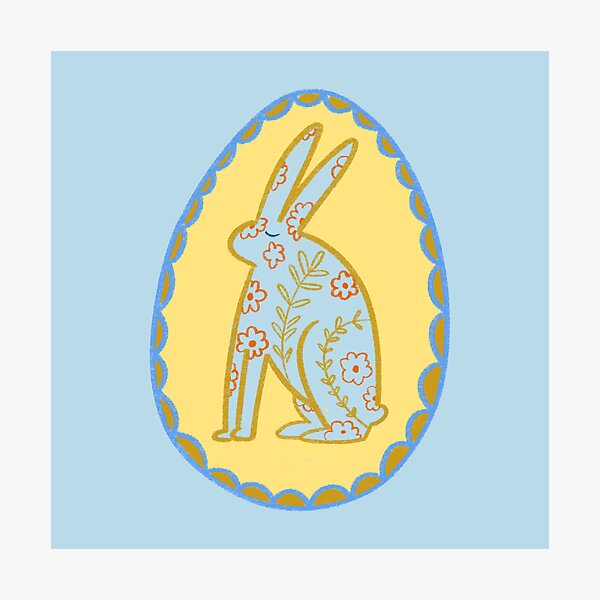Item preview, Easter rabbit yellow and blue  designed and sold by Krymkuch.