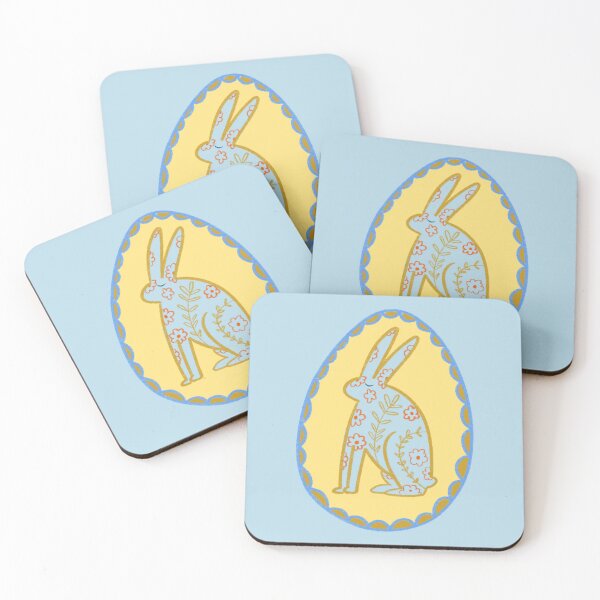 Artikelvorschau, Osterhase gelb und blau entworfen und verkauft von Krymkuch.
