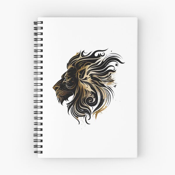 Item preview, Black and Gold Tribal Lion designed and sold by ShadowAndSlate.