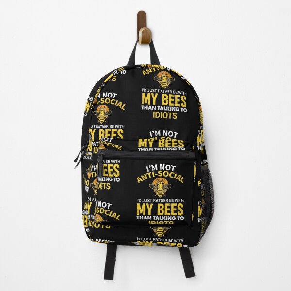 Item preview, I'm Not Antisocial - Funny Beekeeping Quote Art Print, i'm not anti social i'd just rather be with my bees than talking to idiots designed and sold by RedArtsDesign.