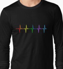 Camiseta de manga larga Rainbow Pulse Hearbeat LGBT