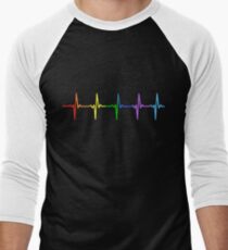 Regenbogen Puls Hearbeat LGBT Baseballshirt für Männer
