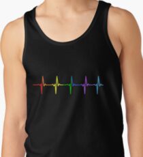 Rainbow Pulse Hearbeat LGBT Men's Tank Top