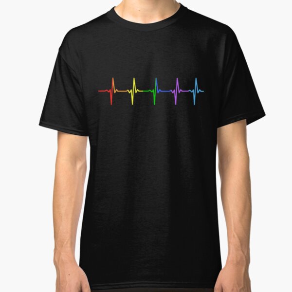 Rainbow Pulse Hearbeat LGBT Classic T-Shirt