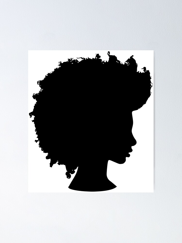 Afro Girl Silhouette Poster By Paperflodesigns Redbubble