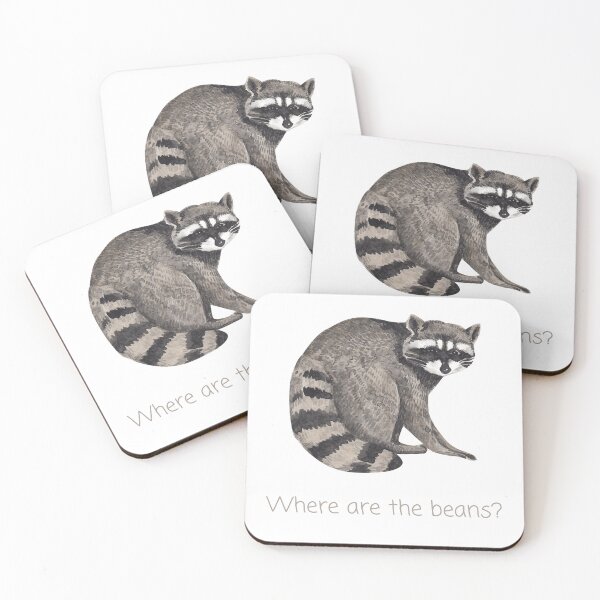 Item preview, where are the beans? raccoon designed and sold by BeWilDesigns.