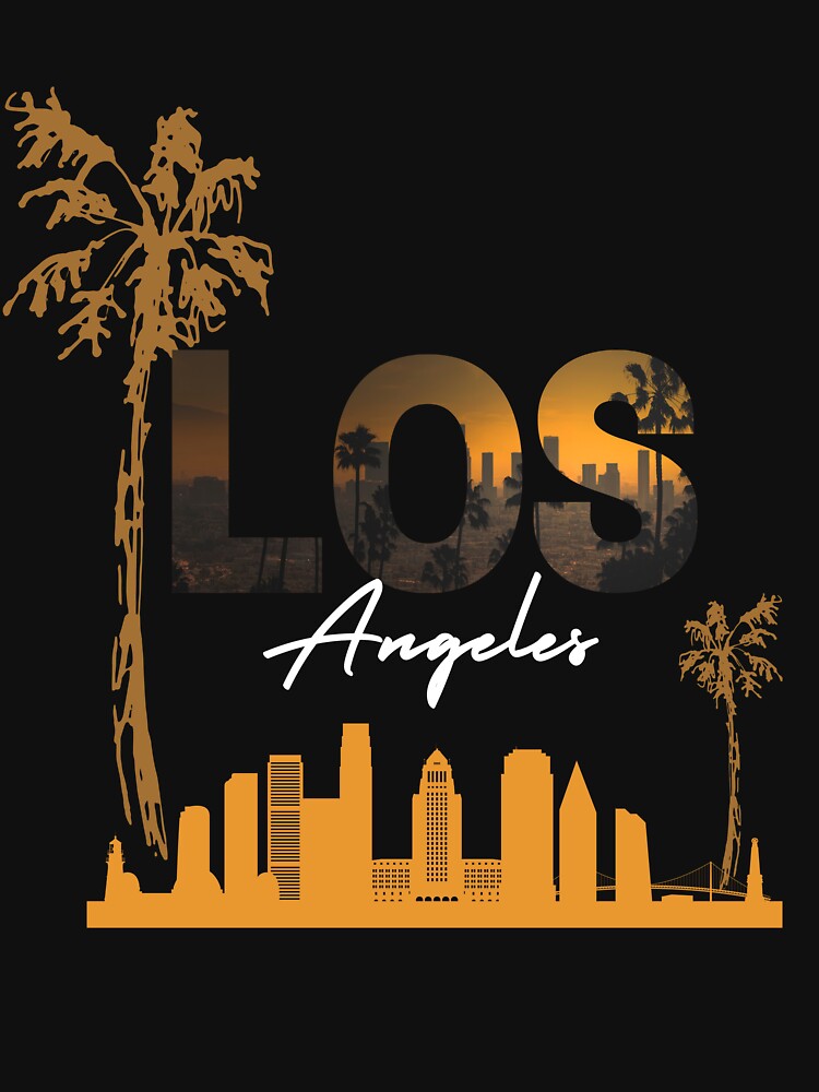 Black and Orange Los Angeles T-shirt Essential T-Shirt for Sale by AhmedGr