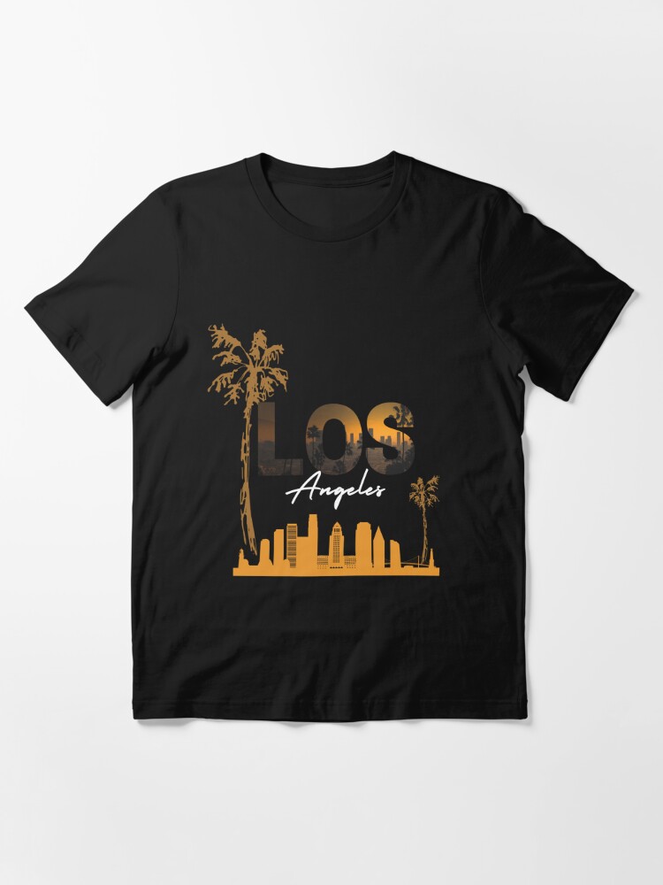 Black and Orange Los Angeles T-shirt Essential T-Shirt for Sale by AhmedGr