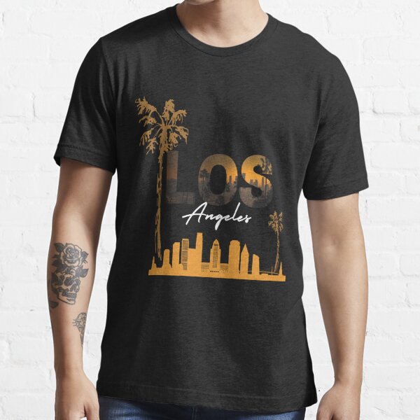 Black and Orange Los Angeles T-shirt Essential T-Shirt for Sale by AhmedGr