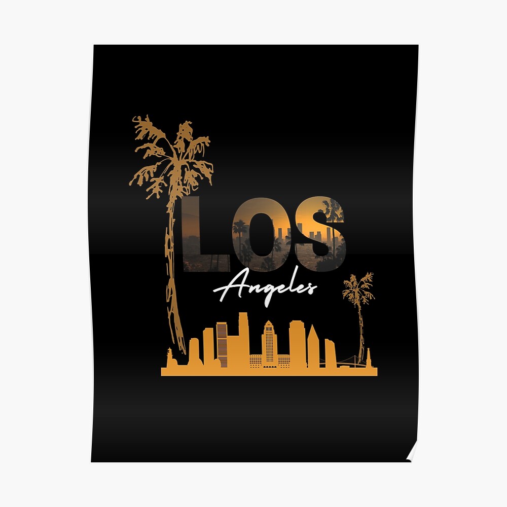 Black and Orange Los Angeles T-shirt Essential T-Shirt for Sale by AhmedGr