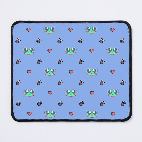 Item preview, Gentleman Frog Face, Heart, and Fly Repeating Print (In Blue) designed and sold by Creepy-Cutesie.